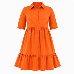 Tiered Button Shirt Dress WHD0606442