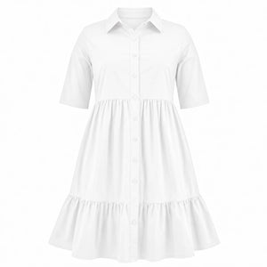 Tiered Button Shirt Dress WHD0606442