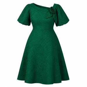 Emerald Jacquard Midi Dress WHD0606443
