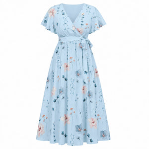 Floral Tie-Waist Maxi Dress WHD0606444