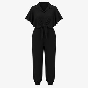 Tie Front Tapered Jumpsuit WHD0606447