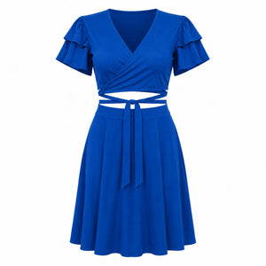 Fuchsia Wrap Skirt Set WHD0606451