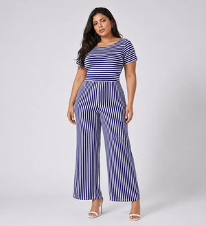 Striped Wide Leg Jumpsuit WHD0606454