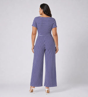 Striped Wide Leg Jumpsuit WHD0606454