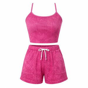 Pink Halter Shorts Set WHD0606455