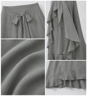 Tie-Waist Ruffle Maxi Skirt WHD0606461