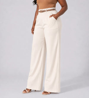 Ivory Wide Leg Pants WHD0606465