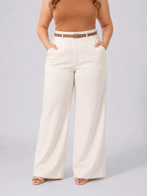 Ivory Wide Leg Pants WHD0606465