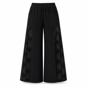 Lace Panel Wide Leg Pants WHD0606466