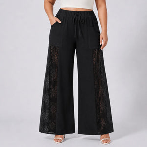 Lace Panel Wide Leg Pants WHD0606466