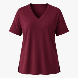 V-Neck Side Slit Tee WHD0606467