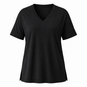V-Neck Side Slit Tee WHD0606467