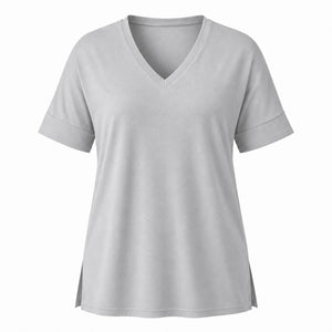 V-Neck Side Slit Tee WHD0606467