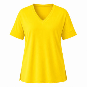 V-Neck Side Slit Tee WHD0606467
