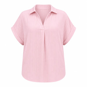 Textured V-Neck Blouse WHD0606469