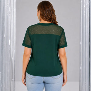 Rhinestone Mesh Yoke Top WHD0606473