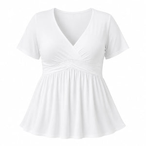 Surplice Peplum Tunic Top WHD0606474