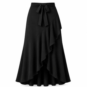 Ruffle Tie-Waist Maxi Skirt WHD0606481