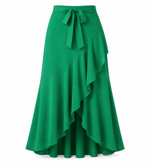Ruffle Tie-Waist Maxi Skirt WHD0606481