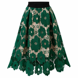 Floral Lace Midi Skirt WHD0606486