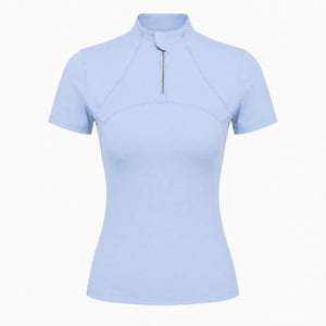 Short Sleeve Zip Active Top WHD0606496-JYWD018