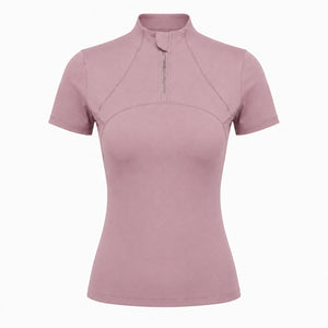 Short Sleeve Zip Active Top WHD0606496-JYWD018