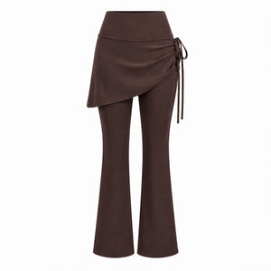 Ruched Skirted Flare Leggings WHD0606515-JYMK139