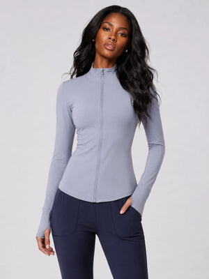 Mock Neck Zip Active Jacket WHD0606519-JYMW037