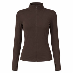Ribbed Zip Mock Neck Top WHD0606525-JYMW117