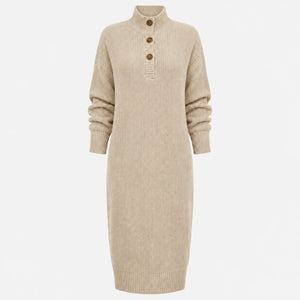 Button Collar Knit Dress WHD0606547