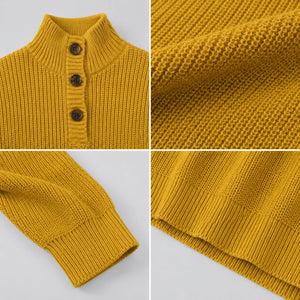Button Collar Knit Dress WHD0606547
