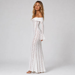 Off-Shoulder Lace Maxi Dress WHD0606550