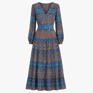 Paisley Belted Maxi Dress WHD0606552