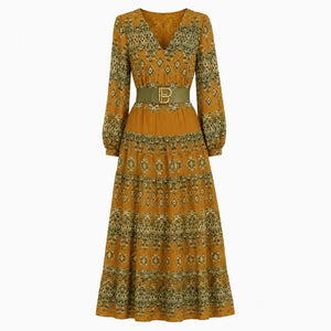 Paisley Belted Maxi Dress WHD0606552