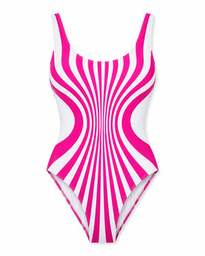 Radiating Stripe One-Piece Swimsuit WHD0606565-KA-P620-14