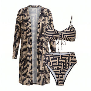 Geometric Print Swim Set WHD0606570-KA-P681-24
