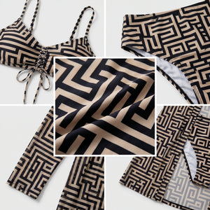 Geometric Print Swim Set WHD0606570-KA-P681-24