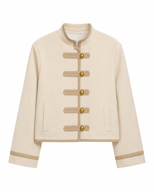 Contrast Trim Cropped Jacket WHD0606577