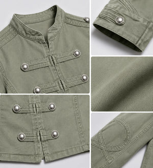 Cropped Military Button Jacket WHD0606578