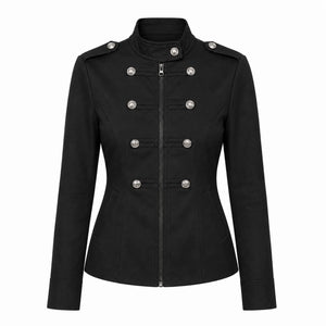 Zip Front Military Jacket WHD0606582
