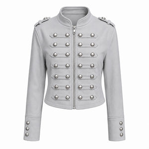 Ivory Military Crop Jacket WHD0606585