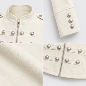 Ivory Military Crop Jacket WHD0606585