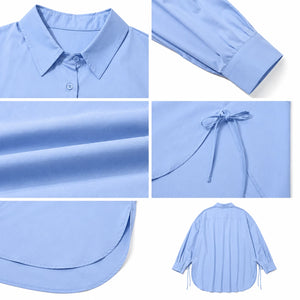 Oversized Side-Tie Button-Up Shirt WHD0606589