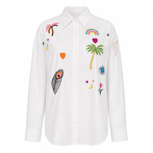 Embroidered Button Front Shirt WHD0606595