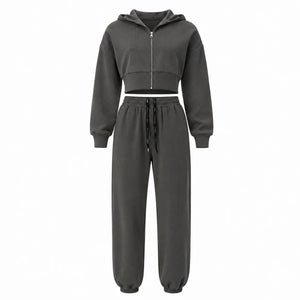 Cropped Hoodie Jogger Set WHD0606598