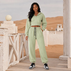 Cropped Hoodie Jogger Set WHD0606598