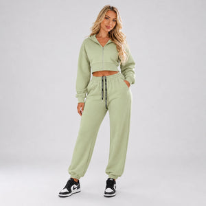Cropped Hoodie Jogger Set WHD0606598