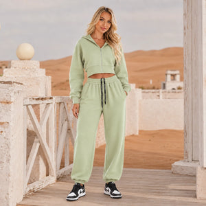 Cropped Hoodie Jogger Set WHD0606598