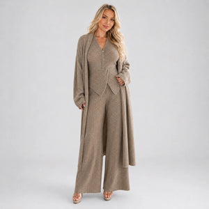 Ribbed Knit Three Piece Set WHD0606599
