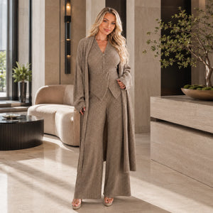 Ribbed Knit Three Piece Set WHD0606599